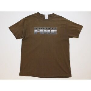 Vintage Hawaiian Fire Island Firefighters Shirt Size Large AAA Label Made in USA